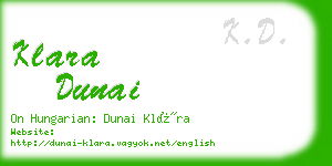 klara dunai business card